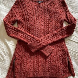 American Eagle Fall Orange Side Zip Sweater